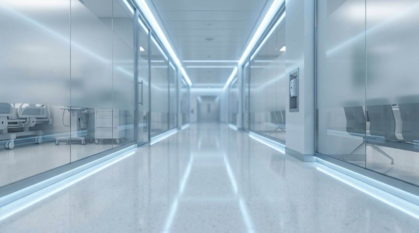 Modern hospital corridor