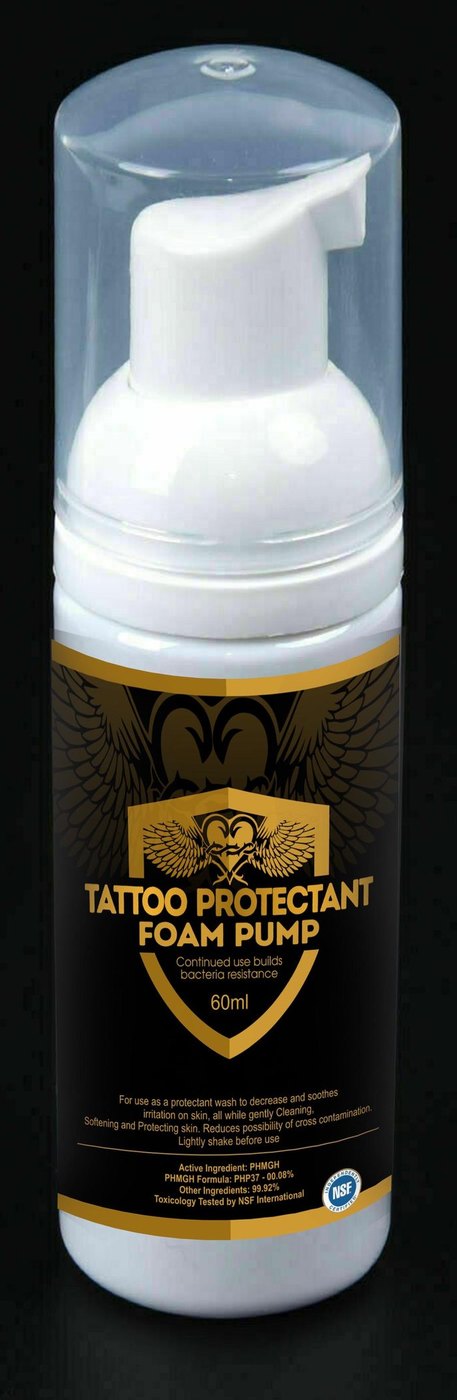 Tattoo protectant foam pump